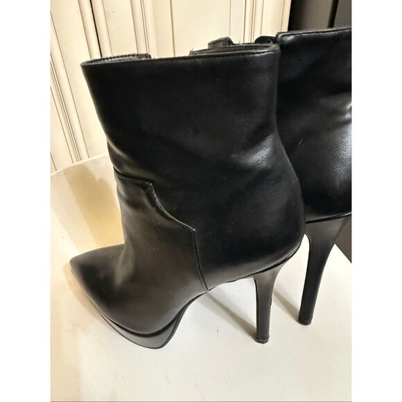 Nasty Gal Women's Faux Leather Side Zip Platform Heeled Booties Black Size 7M - Picture 12 of 16